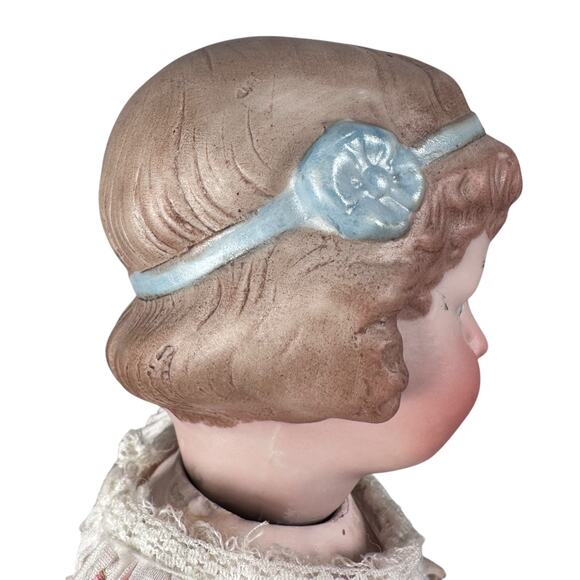 Antique Vintage Revalo DEP Bisque Socket Head Girl Character Doll Size 3 Bow - Picture 4 of 11